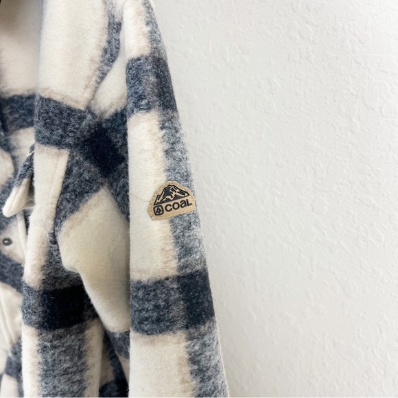 Coal Sheila Cream Plaid Shacket Size Medium - Picture 8 of 8